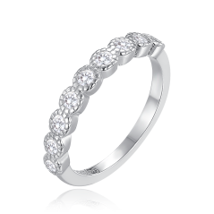 MINET Stříbrný prsten s kulatým bílým zirkonem vel. 52