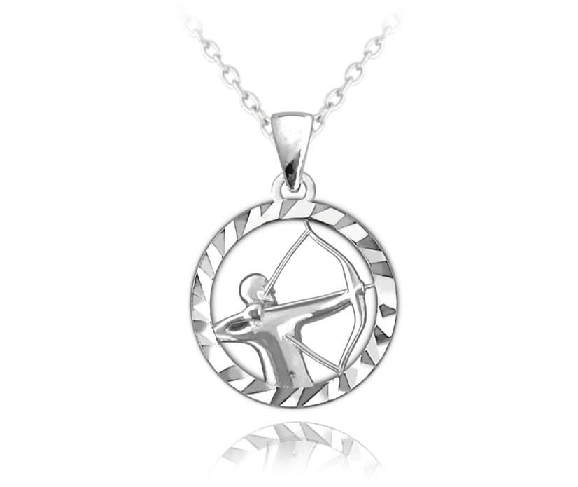 MINET Strieborný náhrdelník Zodiac znamení STRELEC