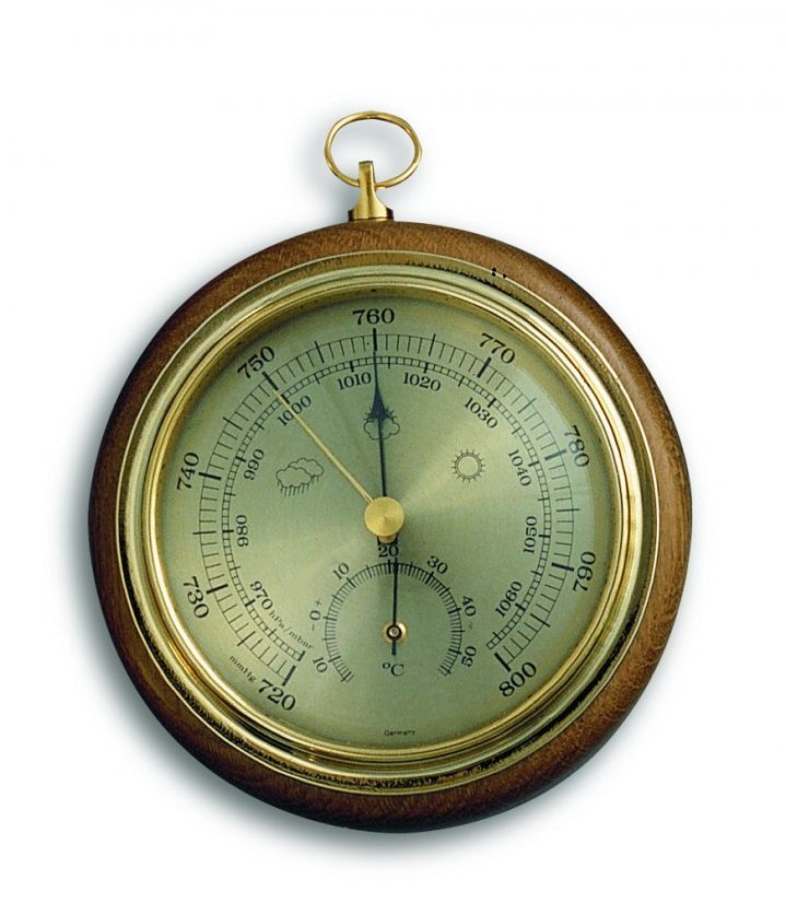 TFA 45.1000.01 - Barometer s teplomerom 108 mm na zavesenie - dub