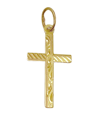 Zlatý prívesok krížik 313-6 (585/1000) 0,47g
