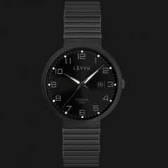 Titanové pružné hodinky s vodotěsností 100M LAVVU LUNDEN Black