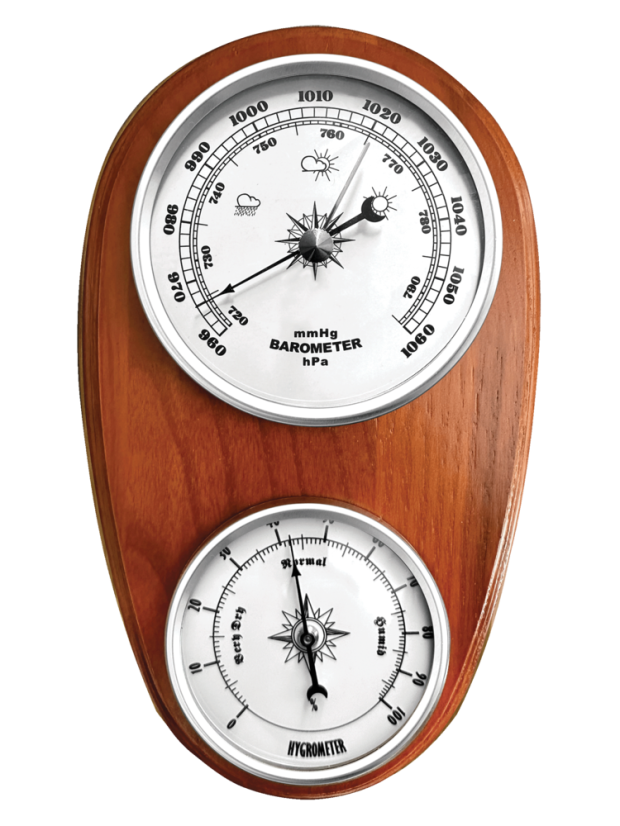 Nástenný drevený barometer s vlhkomerom JVD BA231/41