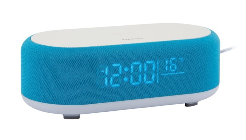 Stolové hodiny s budíkom, nabíjačkou smartfónov a Bluetooth reproduktorom 6033BB Karlsson 20cm