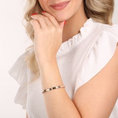 Pozlátený oceľový pevný náramok JVD SSSB0082XI8GO00