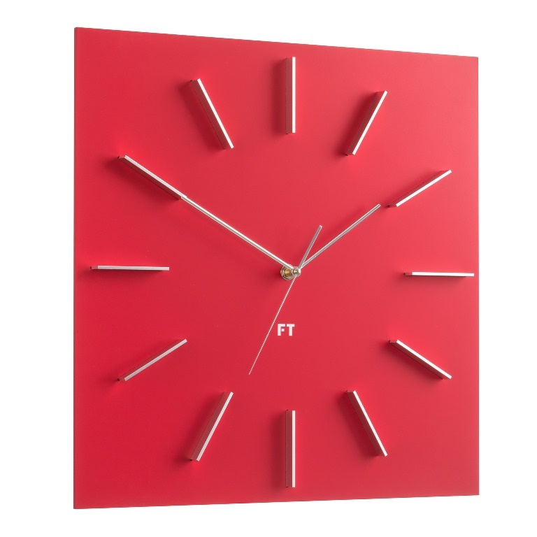 Dizajnové nástenné hodiny Future Time FT1010RD Square red 40cm