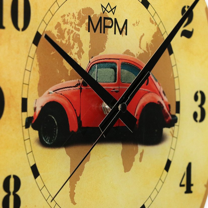 Nástěnné hodiny s tichým chodem MPM retro - E09.4467
