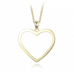MINET Elegantní pozlacený stříbrný náhrdelník srdce