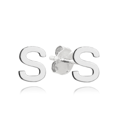 MINET Strieborné náušnice písmeno "S"