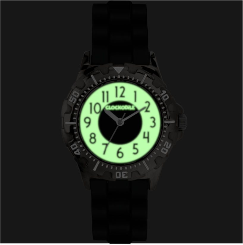 CLOCKKODIEL Svietiace čierne športové chlapčenské detské hodinky SPORT 4.0