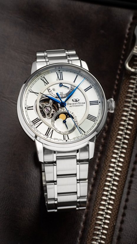 Orient Star Classic M45 F7 Moon Phase Open Heart Automatic RE-BT0005S00B (+ náhradný remienok)