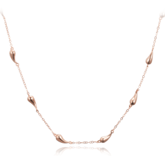 MINET Rose gold stříbrný náhrdelník kapky