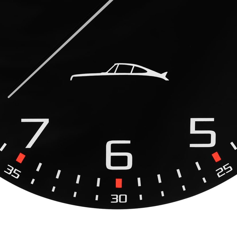 Sklenené nástenné hodiny s tichým chodom PRIM Speedline - čierno-biele - E09.5530.9000