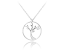 MINET Strieborný náhrdelník STROM ŽIVOTA s bielym zirkónom
