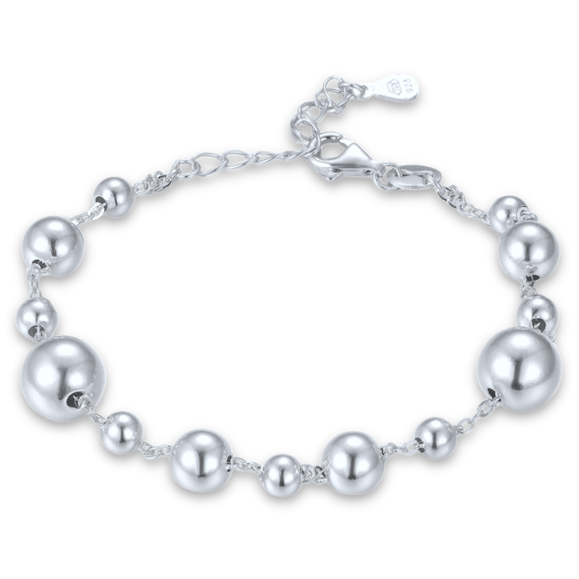 MINET Elegantný strieborný náramok s guličkami
