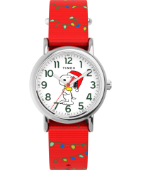 Timex Peanuts Weekender Snoopy Santa Hat TW2Y395006B