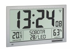 TFA 60.4517.54 - Nástenné DCF hodiny s teplomerom a vlhkomerom - veľkosť XL
