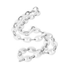 Keramický náhrdelník 5387 - striebornobielej farby - SNE.5387.. (white ceramic)