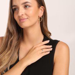 Pozlátený strieborný prsteň JVD SVLR0922SK6GZ53