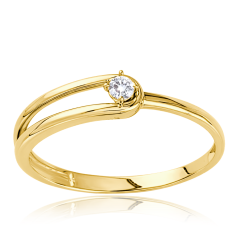 MINET Decentný zlatý prsteň so zirkónom Au 585/1000 veľ. 54 - 1,65g