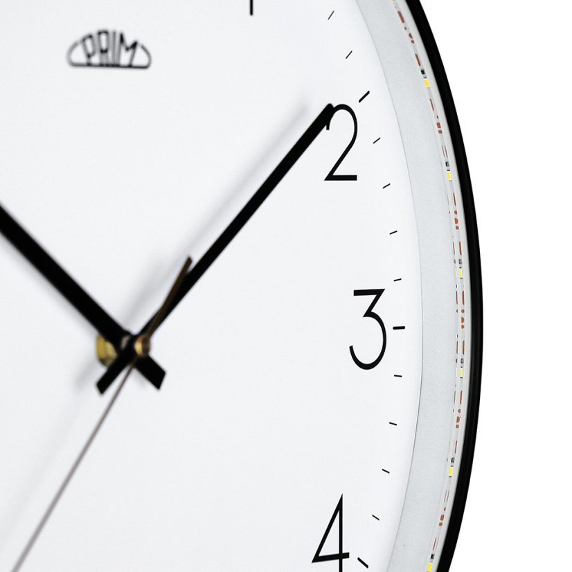 Nástenné svietiace hodiny s tichým chodom PRIM Sense - E01.4296.90
