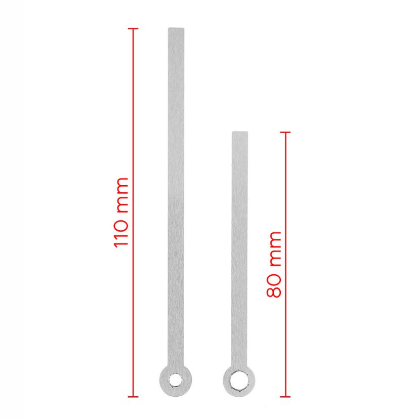 Kovové hodinové ručičky B18 (105 mm, 75 mm) - stříbrné - Ručičky hodinové B18 pár stříbrné