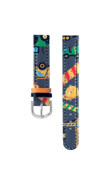 CLOCKODILE Tmavě modrý řemínek k dětským hodinkám bagr