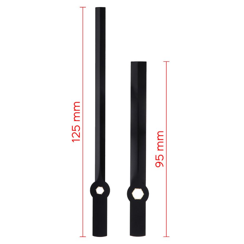 Kovové hodinové ručičky B14 (100 mm, 72 mm) - černé - Ručičky hodinové N2189 ...B14 pár