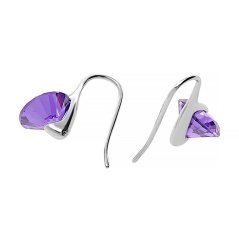 Nerezové náušnice 6480 - striebornofialové farby - SER.6480.. 8mm