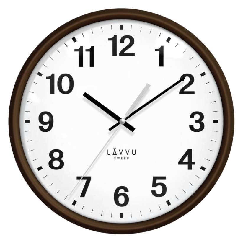 Tmavé drevené hodiny s plynulým chodom LAVVU ESSENTIAL WOOD LCS4041