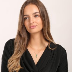 Pozlátený strieborný náhrdelník so zirkónmi JVD SVLN0922SK6GZ45