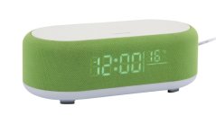 Stolové hodiny s budíkom, nabíjačkou smartfónov a Bluetooth reproduktorom 6033BG Karlsson 20cm