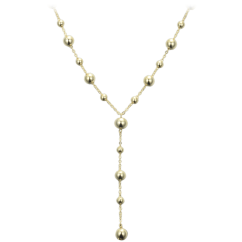 MINET Elegantný pozlátený strieborný náhrdelník s guličkami
