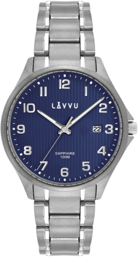 LAVVU Titanové hodinky se safírovým sklem TITANIUM LILLEHAMMER Blue