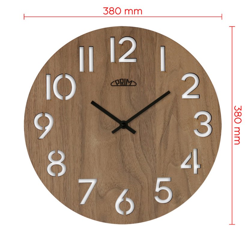 Nástenné hodiny s tichým chodom PRIM Authentic Veneer - C - E07P.4242.54