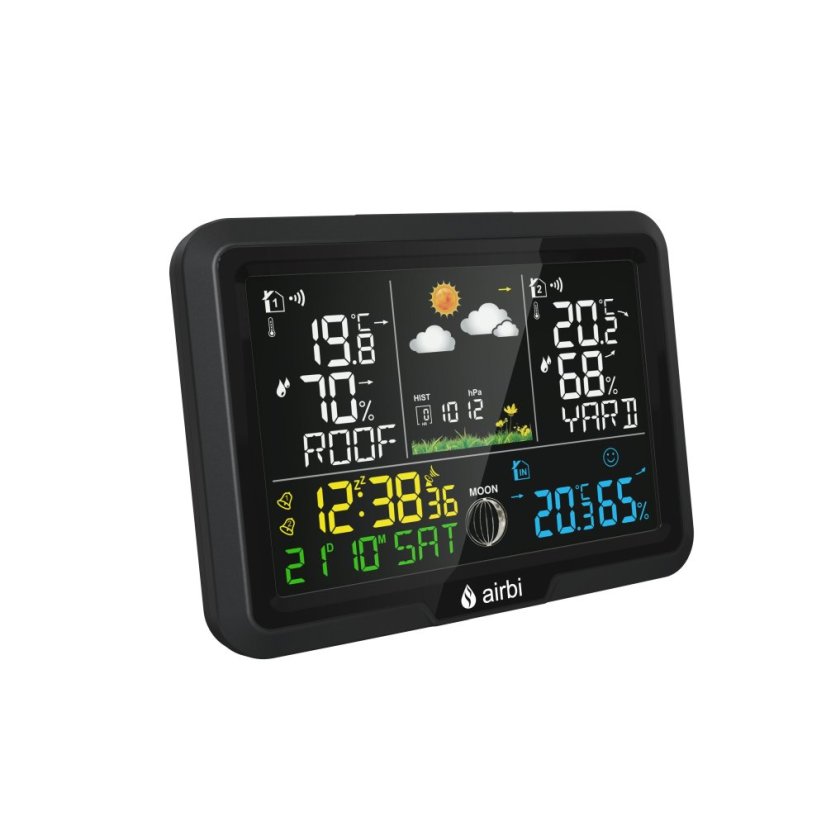 Airbi DUO Color - meteostanica s 2 bezdrôtovými čidlami a farebným displejom