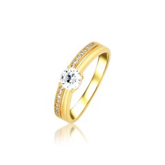 Zlatý prsteň so zirkónom ZR0269XJ72-6254 (585/1000) Vel.54 2,62g