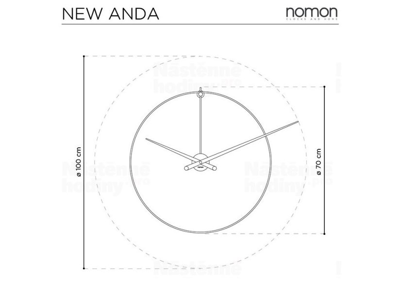 Designové nástěnné hodiny Nomon New Anda G 100cm