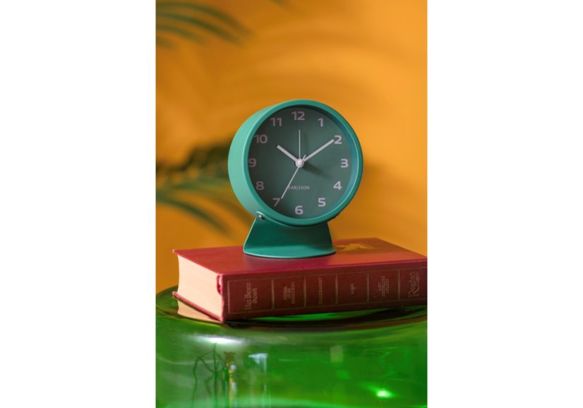 Stolové hodiny s budíkom 6082GR Karlssson 13cm