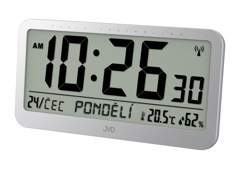 Digitálne rádiom riadené hodiny s českým dňom v týždni JVD RB9359.2 Digitálne rádiom riadené hodiny s českým dňom v týždni JVD RB9359.2