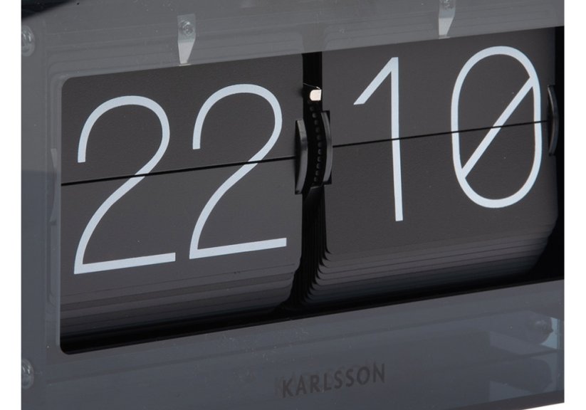 Designové nástěnné/stolní překlápěcí hodiny 5976BK Karlsson 21cm