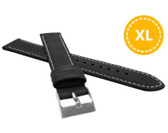 LAVVU XL Predĺžený polstrovaný čierny prešitý remienok SPORT z luxusnej kože Top Grain - 20