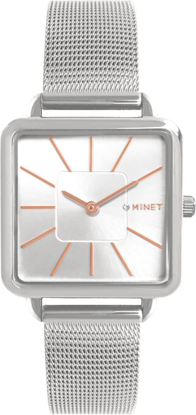 Stříbrné dámské hodinky MINET OXFORD SILVER ROSE MESH  MWL5115