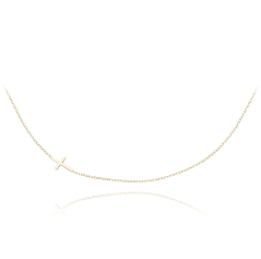 MINET Zlatý náhrdelník s ležatým krížikom Au 585/1000 1,15g