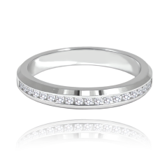 MINET+ Strieborný snubný prsteň s bielymi zirkónmi veľ. 55