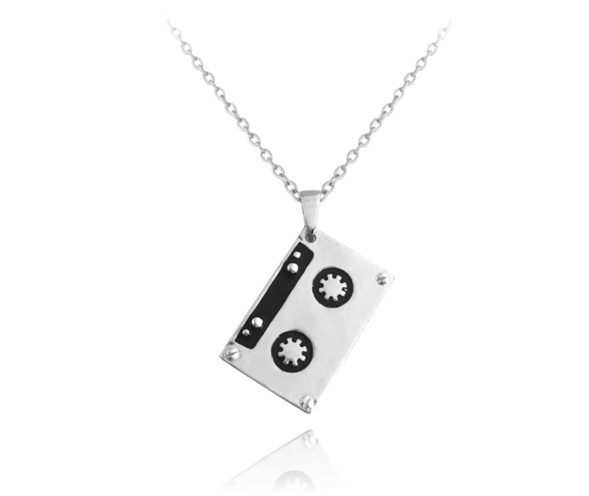 Retro strieborný náhrdelník MINET KAZETA JMAN0096SN45