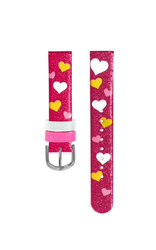Ružový remienok so srdiečkami k detským hodinkám CLOCKODILE CSG5060