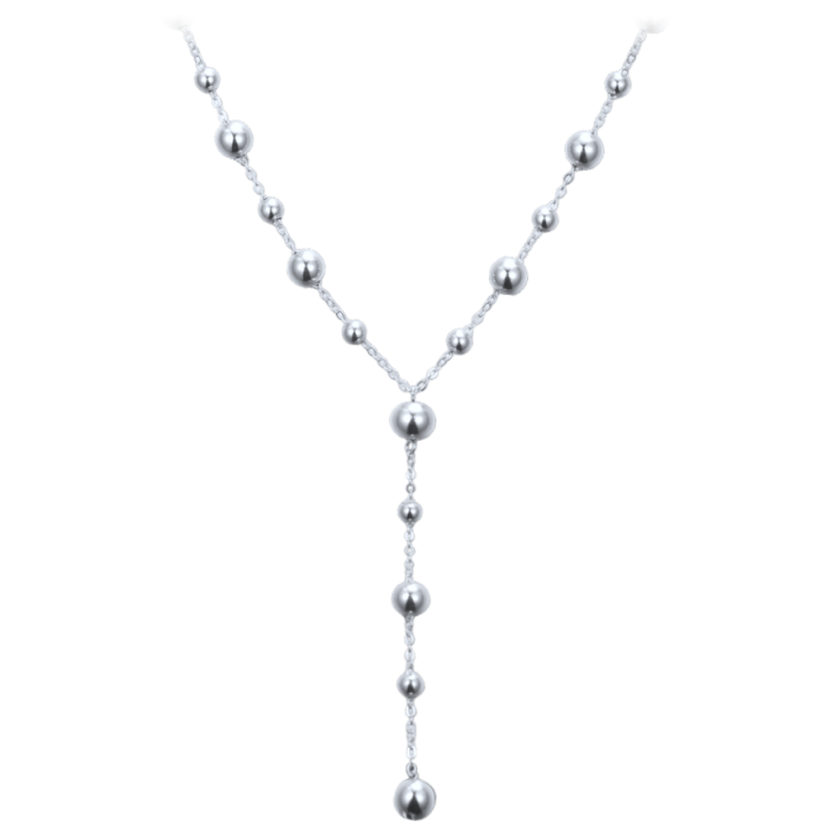MINET Elegantný strieborný náhrdelník s guličkami