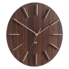 Designové nástěnné hodiny Future Time FT2010WE Round dark natural brown 40cm