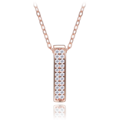MINET Rose gold strieborný náhrdelník so zirkónom