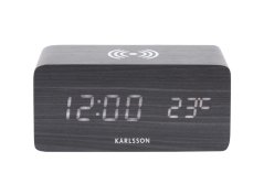 LED budík - hodiny 5933BK Karlsson s nabíjaním 15cm